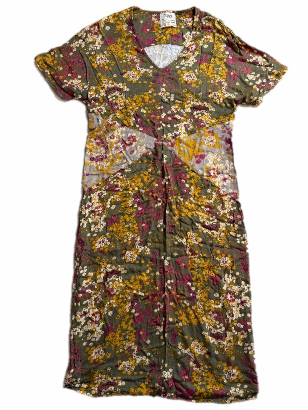 Anthropologie Saturday/Sunday for Tiny by Anthropologie Olive Floral Dress XS - Picture 10 of 14